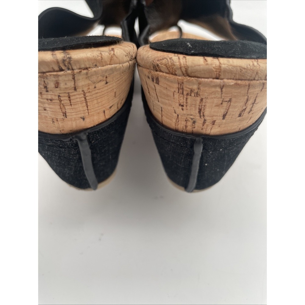 Donald Pliner Gerie Women's Size 10M Black Leather Cork Wedge Thong Sandals - Picture 6 of 11